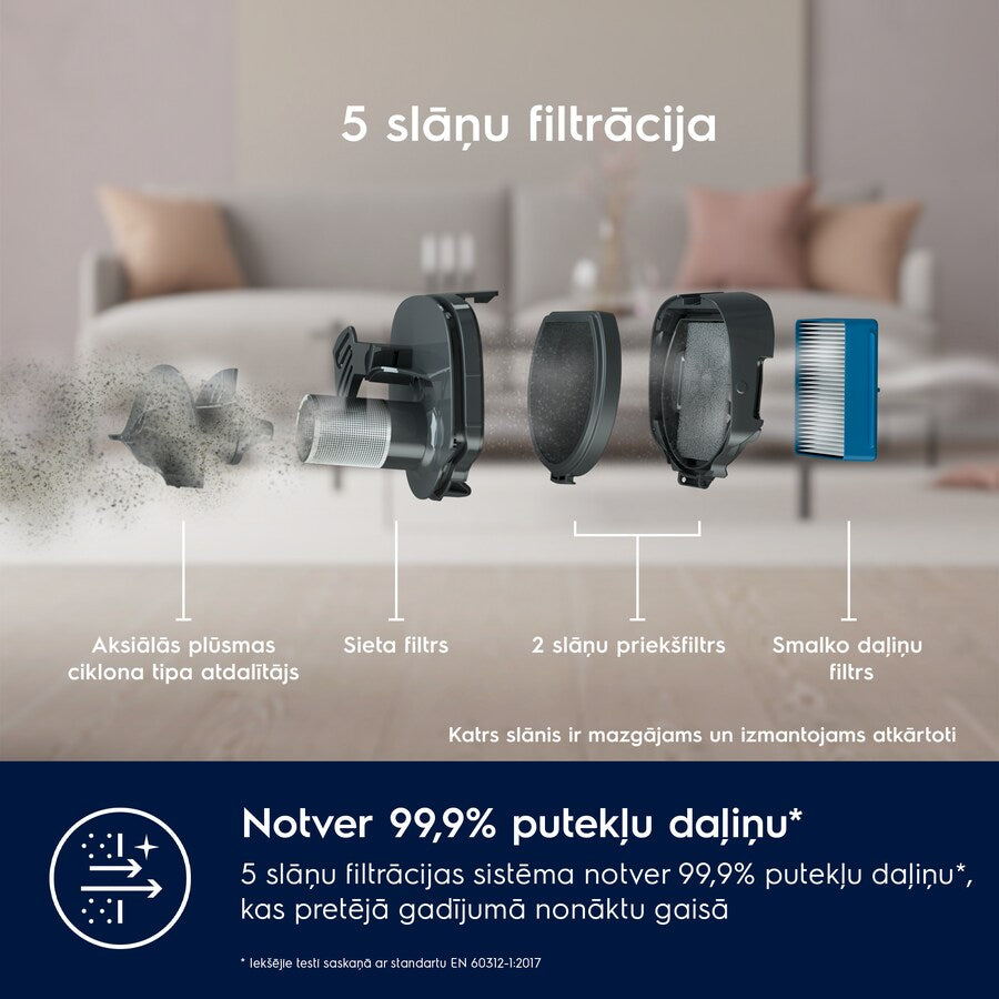 Electrolux 600.sērijas 2in1 bezvadu putekļusūcējs bez maisiņa, balts ES62HB25UV