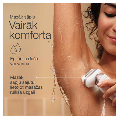 BRAUN Silk 9 epilators 3D RST, komplektā uzgaļi SES9-030 3D
