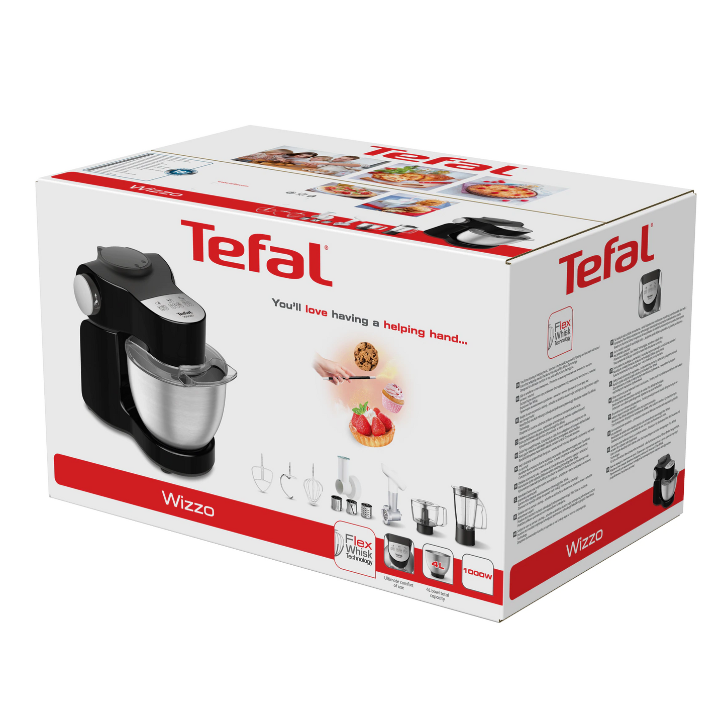 TEFAL Wizzo virtuves kombains, 1000W, melns QB319838