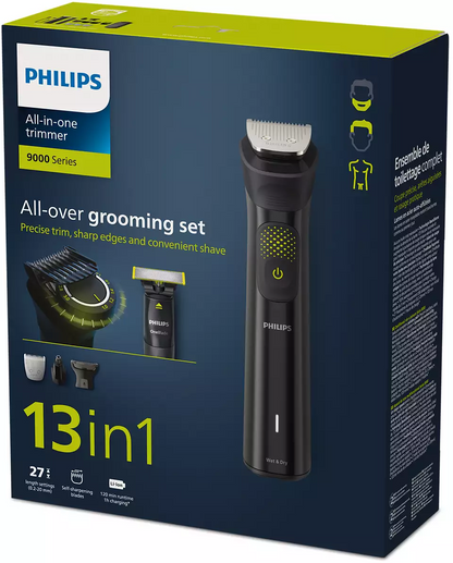 PHILIPS Multigroom series 9000 All-in-one trimmeris sejai, matiem un ķermenim, melns MG9530/15