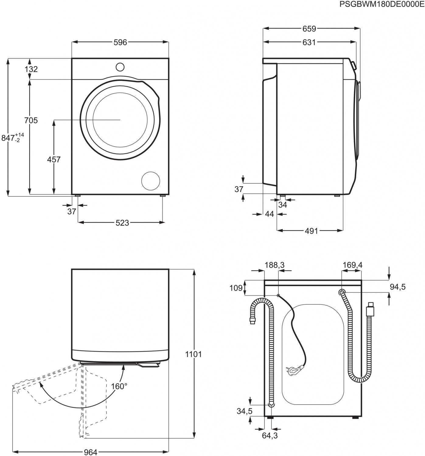 AEG veļas mazg.mašīna (front.ielāde), 10 kg, balta LFR95146UE
