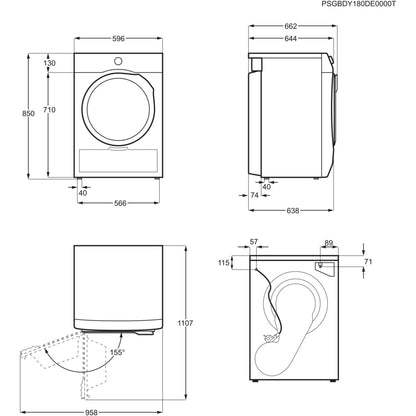 Electrolux veļas žāvētājs (front.ielāde), siltumsūkņa, 9 kg EW8H259ST