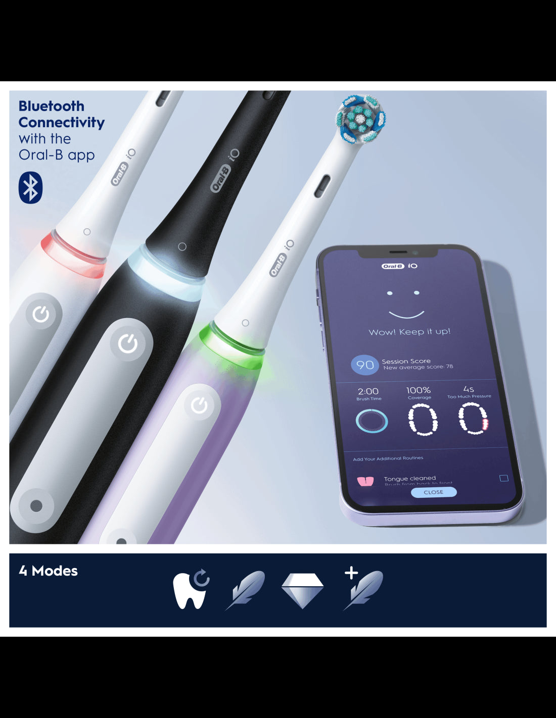 BRAUN Series iO4 el.zobu birstes,Matt Black+Quite White iOG4d.2J6.2K