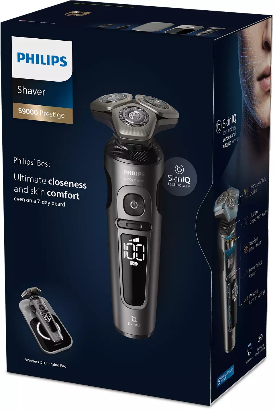 PHILIPS Shaver Prestige series 9000 Elektriskais skuveklis mitrai un sausai skūšanai, melns SP9872/15