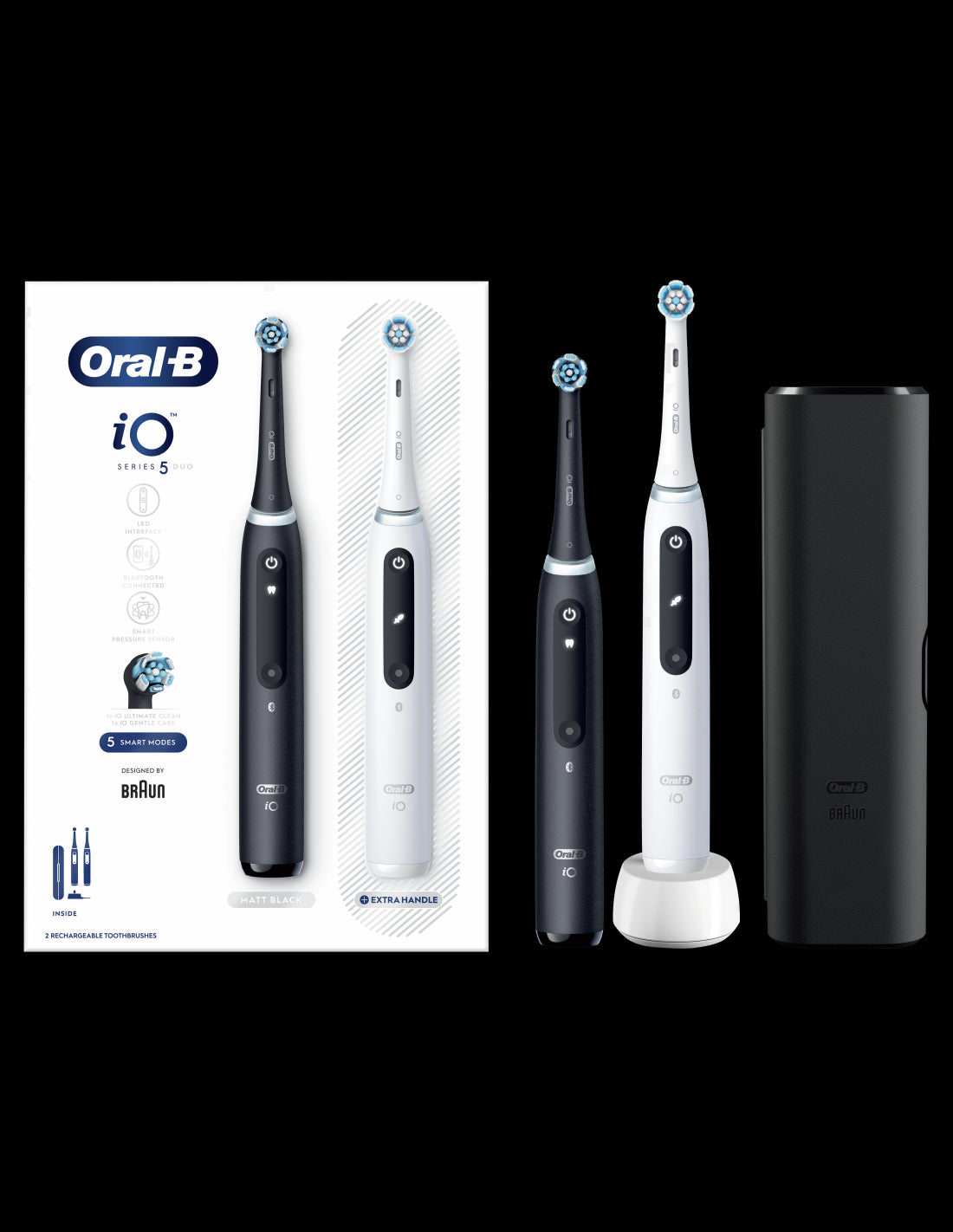 BRAUN Elektriskās zobubirstes, Matt Black+Quite White IOG5d.2J6.2K