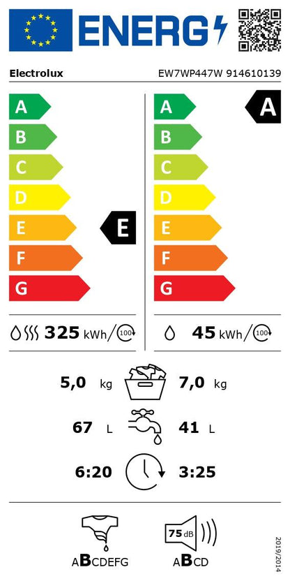 Veļas mazgājamā mašīna ar žāvētāju ELECTROLUX EW7WP447W - DomoTehnika