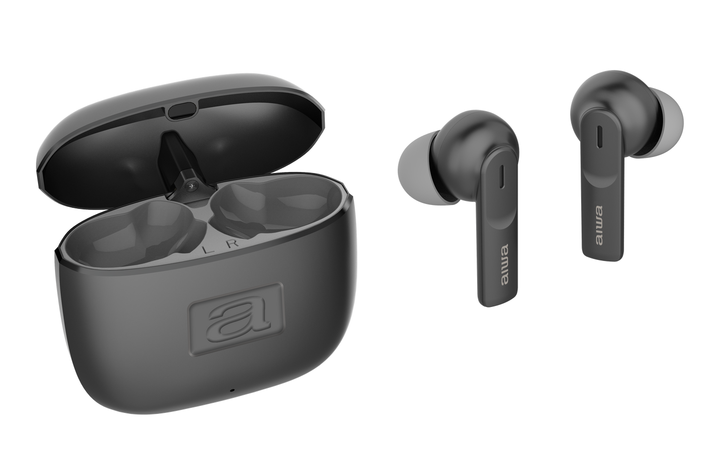 AIWA stereo bezvada austiņas, melnas EBTW-200