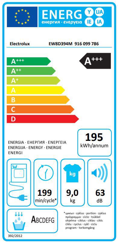 Electrolux veļas žāvētājs, siltumsūkņa, 9kg EW8D394M