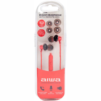 AIWA In-Ear stereo austiņas ar mikrofonu, sarkanas ESTM-50RD