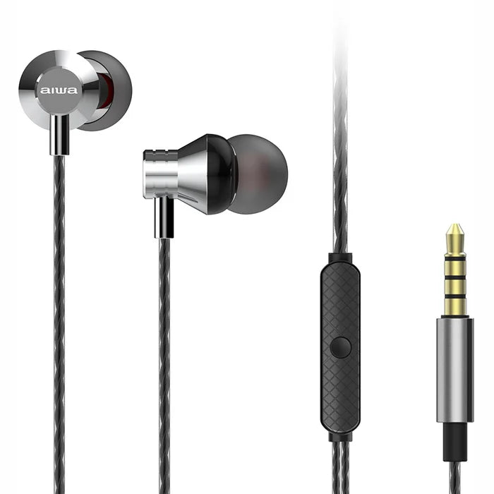 AIWA In-Ear stereo austiņas ar mikrofonu, pelēkas ESTM-50SL