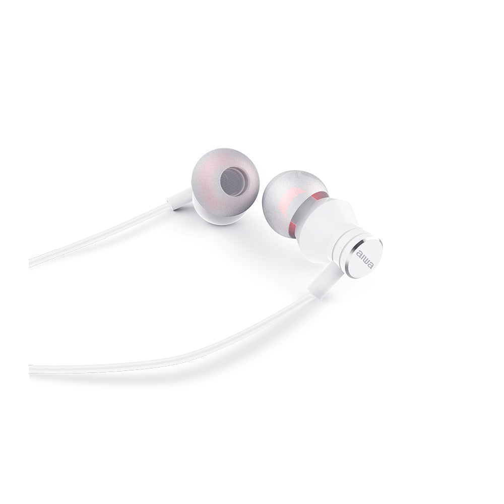 AIWA In-Ear stereo austiņas ar mikrofonu,baltas (USB) ESTM-50USB-C/WT