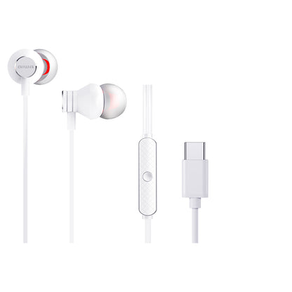 AIWA In-Ear stereo austiņas ar mikrofonu,baltas (USB) ESTM-50USB-C/WT