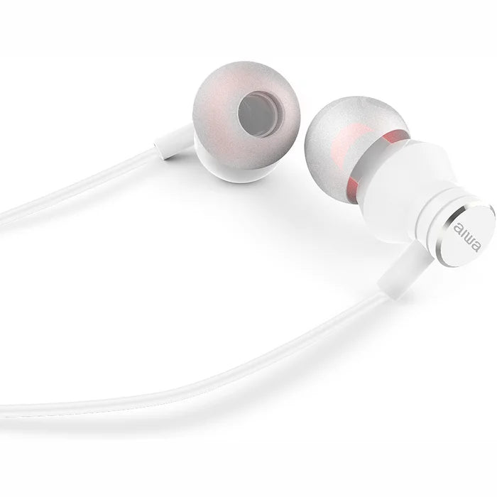 AIWA In-Ear stereo austiņas ar mikrofonu, baltas ESTM-50WT