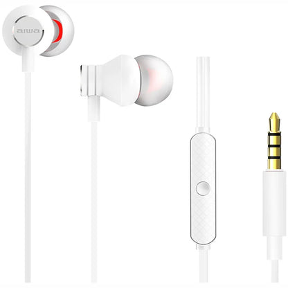 AIWA In-Ear stereo austiņas ar mikrofonu, baltas ESTM-50WT