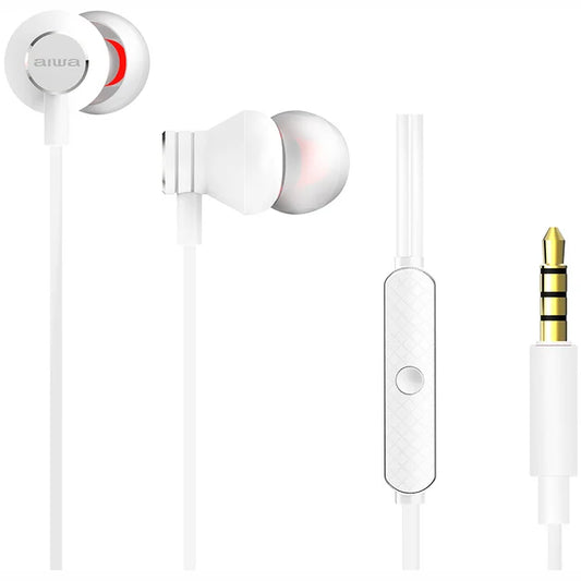 AIWA In-Ear stereo austiņas ar mikrofonu, baltas ESTM-50WT