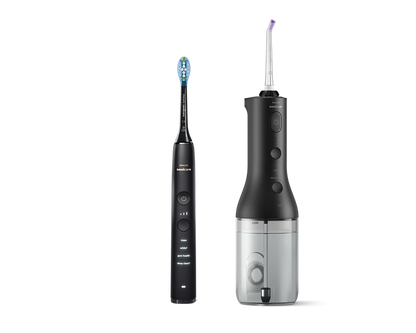 Philips Sonicare Cordless Power Flosser DiamondClean 9000 mutes dobuma irrigators, melns HX3886/43