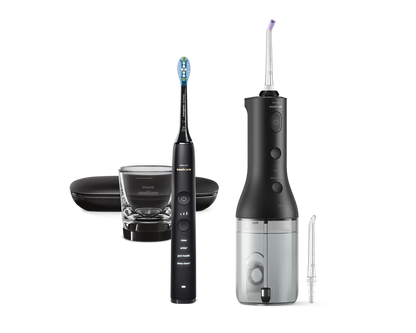 Philips Sonicare Cordless Power Flosser DiamondClean 9000 mutes dobuma irrigators, melns HX3886/43