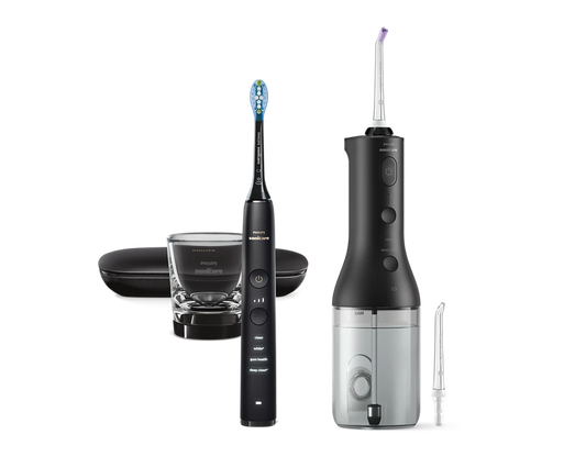 Philips Sonicare Cordless Power Flosser DiamondClean 9000 mutes dobuma irrigators, melns HX3886/43