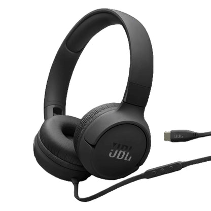JBL Tune on-ear austiņas ar USB, melnas JBLT520CBLK