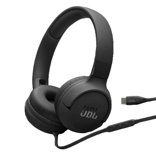 JBL Tune on-ear austiņas ar USB, melnas JBLT520CBLK