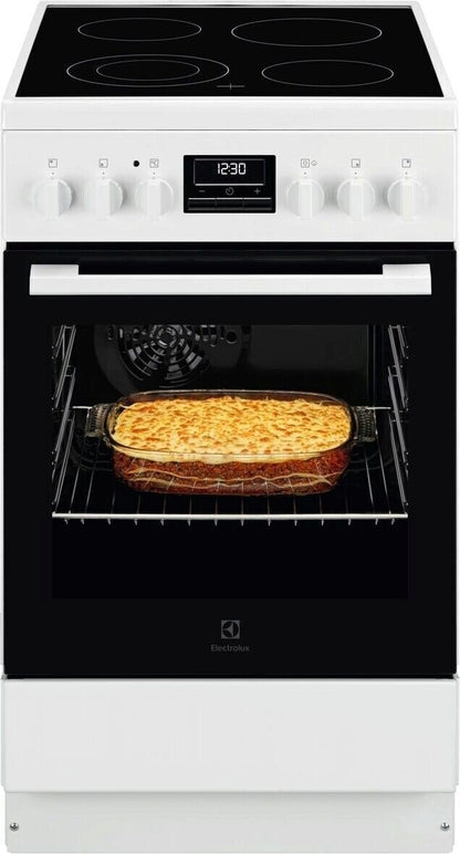 Electrolux elektriskā plīts ar elektrisko cepeškrāsni, 50cm, balta LKR562066W