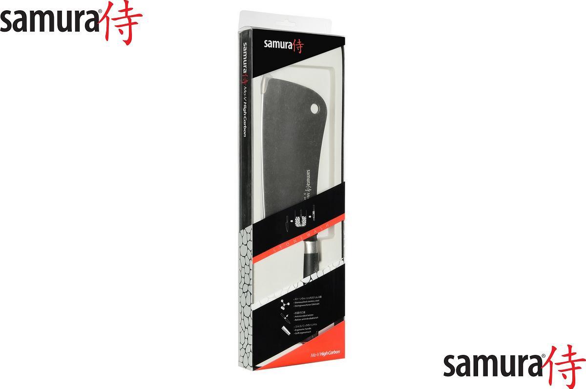 Virtuves cirvis SAMURA MO-V Stonewash Cleaver 7.0"/180 mm SM-0040B - DomoTehnika