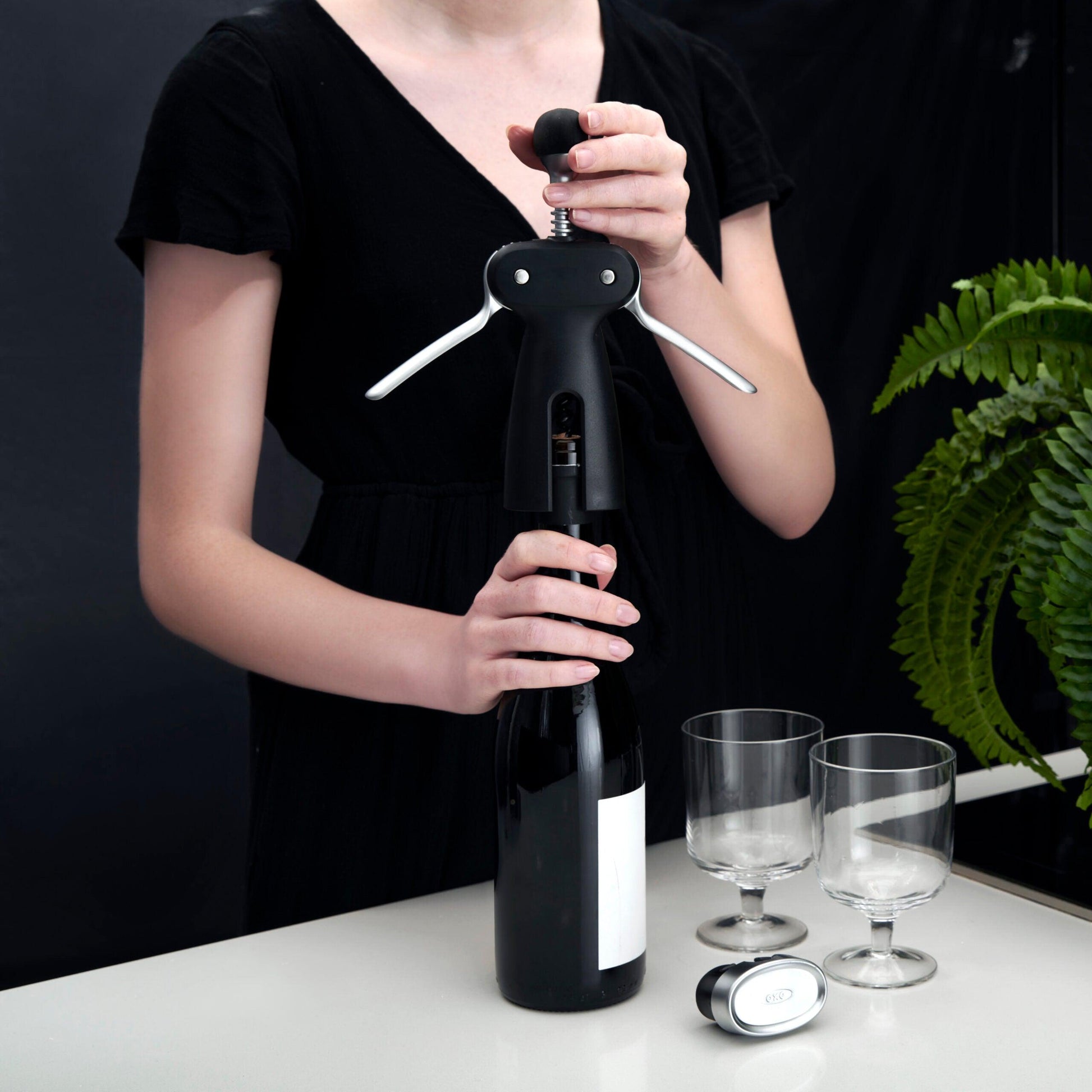 Korķviļķis OXO Steel Winged Corkscrew With Removable Foil Cutter 3113400 - DomoTehnika