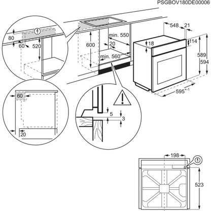 Electrolux cepeškrāsns, iebūv., nerūsējoša tērauda EOD5F71X