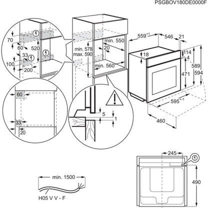 Electrolux SteamBoost tvaika cepeškrāsns, 70l EOB8S39H