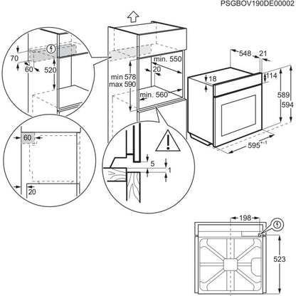 Electrolux cepeškrāsns 600 SurroundCook (iebūv.), 72l, melna KOFGF70TH