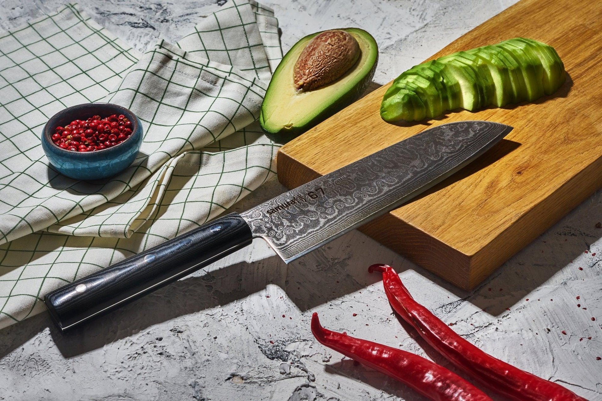Virtuves nazis SAMURA DAMASCUS 67 Santoku 7.0"/175 mm, 67 layers. - DomoTehnika