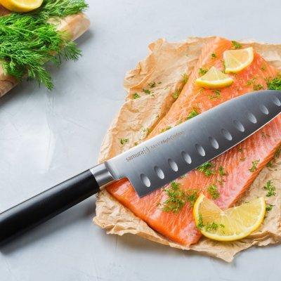 Virtuves nazis SAMURA MO-V Santoku hollow ground 7.0"/180 mm - DomoTehnika