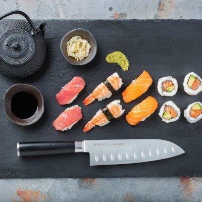 Virtuves nazis SAMURA MO-V Santoku hollow ground 7.0"/180 mm - DomoTehnika