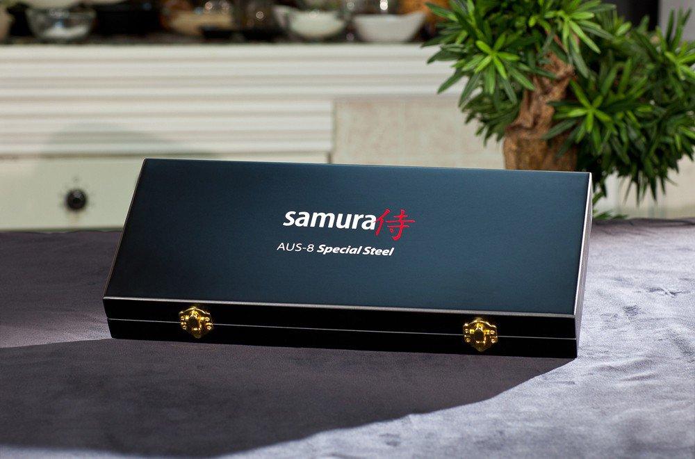Nažu komplekts SAMURA MO-V Stonewash Set of 3 kitchen knives in a gift box SM-0220B - DomoTehnika