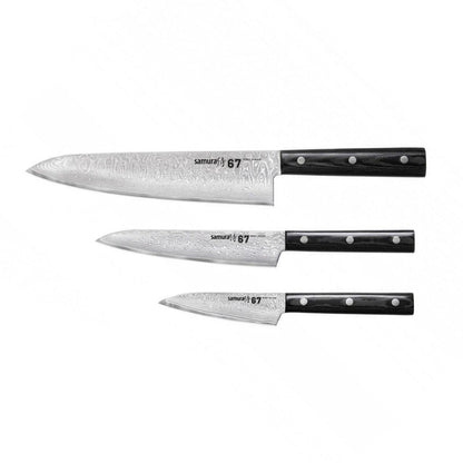 Nažu komplekts SAMURA DAMASCUS 67 Set of 3 kitchen knives SD67-0220M - DomoTehnika