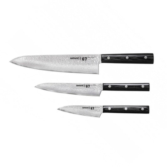 Nažu komplekts SAMURA DAMASCUS 67 Set of 3 kitchen knives SD67-0220M - DomoTehnika