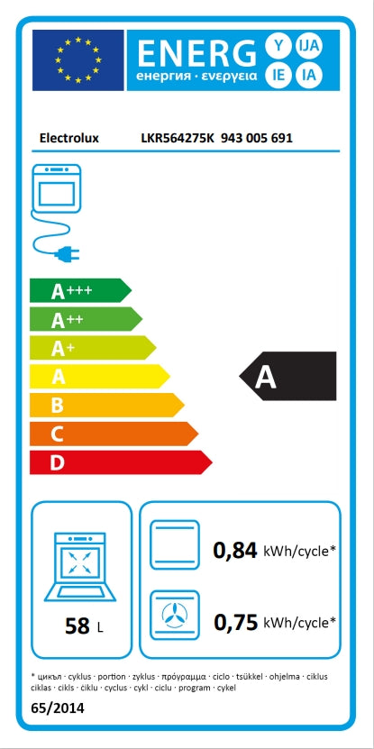 Electrolux elektriskā plīts ar elektrisko cepeškrāsni, melna LKR564275K