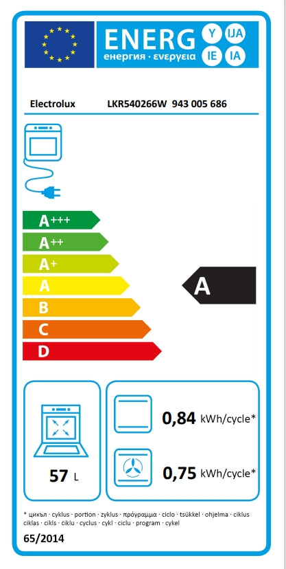 Electrolux 500 SurroundCook elektriskā plīts ar elektrisko cepeškrāsni, balta, 50cm LKR540266W