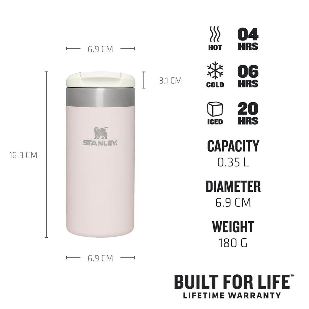 Termokrūze STANLEY The AeroLight Transit Mug 0,35L gaiši rozā - DomoTehnika