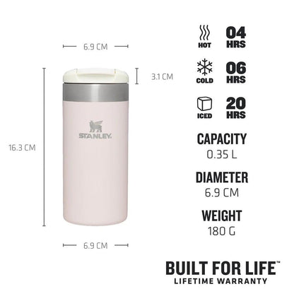 Termokrūze STANLEY The AeroLight Transit Mug 0,35L gaiši rozā - DomoTehnika