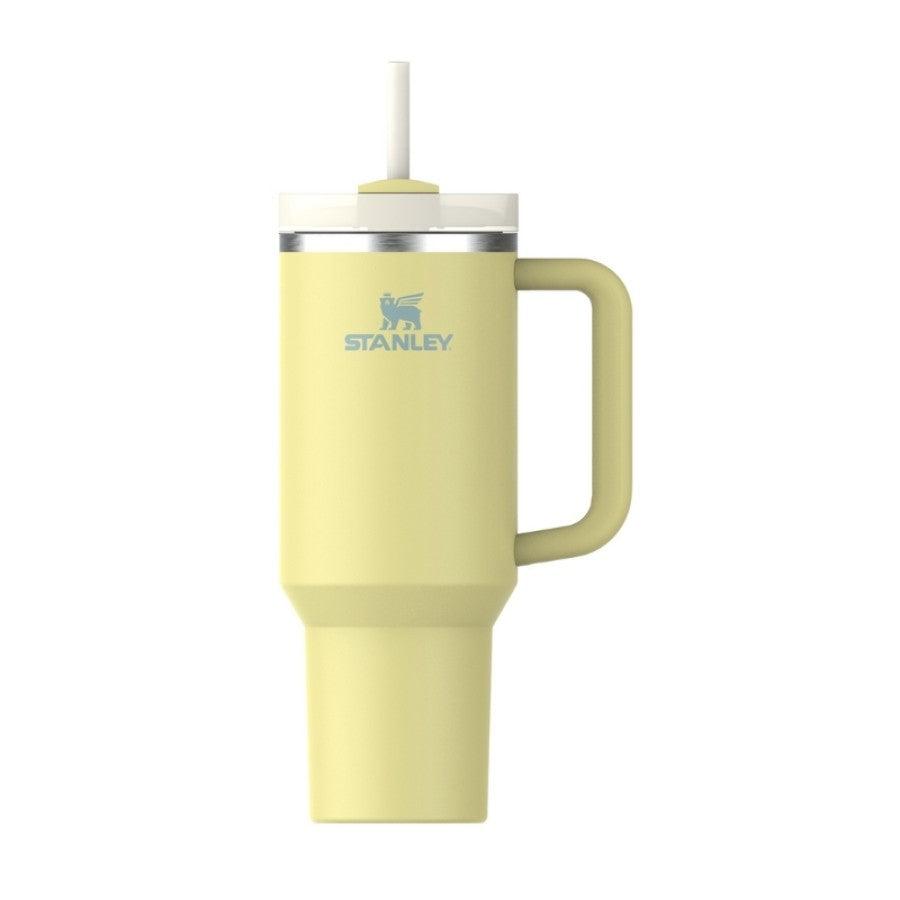 Termokrūze ar salmiņu STANLEY The Quencher H2.O FlowState Tumbler 1.18L pomelo dzeltenzaļa - DomoTehnika