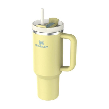Termokrūze ar salmiņu STANLEY The Quencher H2.O FlowState Tumbler 1.18L pomelo dzeltenzaļa - DomoTehnika