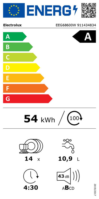 Electrolux trauku mazgājamā mašīna (iebūv.), 60 cm EEG68600W