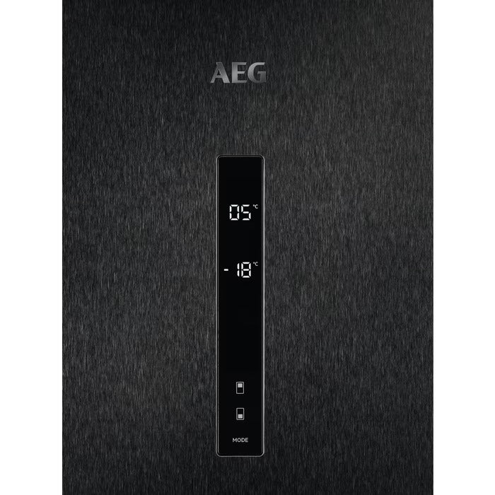 AEG No Frost ledusskapis ar saldētavu apakšā, 201 cm, melns ORC8M361EL