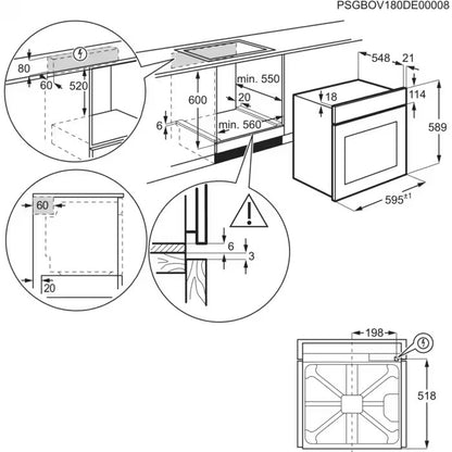 Electrolux cepeškrāsns (iebūvējama) 72l, tērauda EOF4P56X