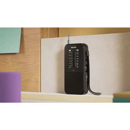 PHILIPS portatīvais kabatas izmēra radio, melns TAR1509/00