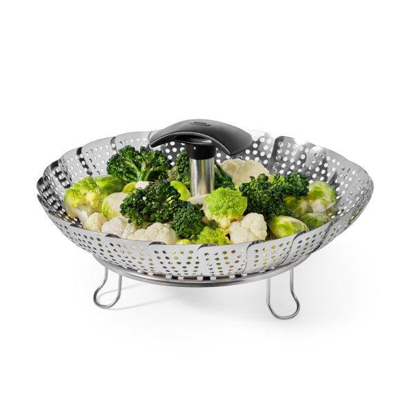 Sietiņš tvaicēšanai OXO Stainless Steel Steamer with Extendable Handle - DomoTehnika