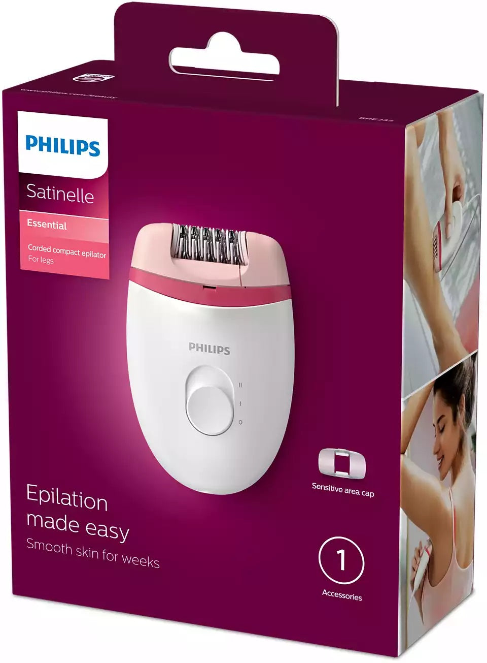 PHILIPS Satinelle Essentia Kompaktais epilators ar  vadu BRE235/00