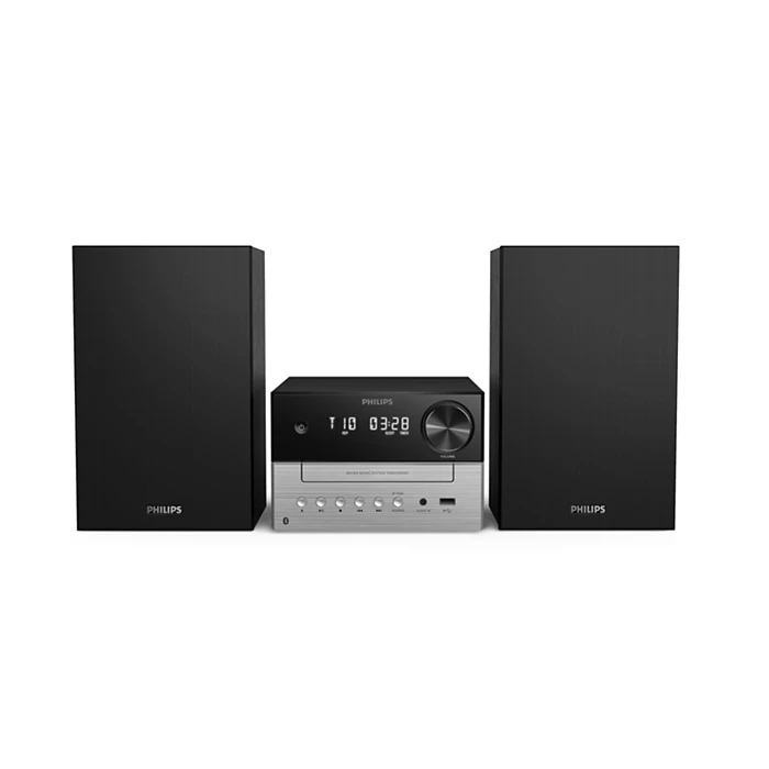 PHILIPS mūzikas sistēma ar Bluetooth, CD, 20W, melns/sudraba TAM3205M2/12