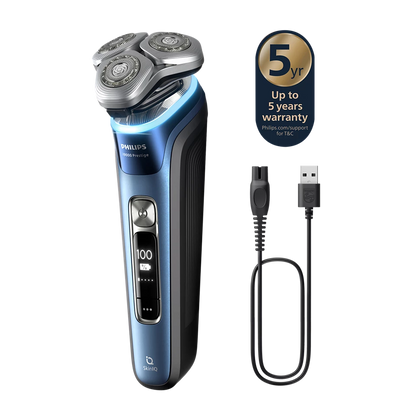 PHILIPS i9000 Prestige Ultra Elektroskuveklis mitrai/sausai skūšanai (lādējams), Mystic Aqua XP9201/33